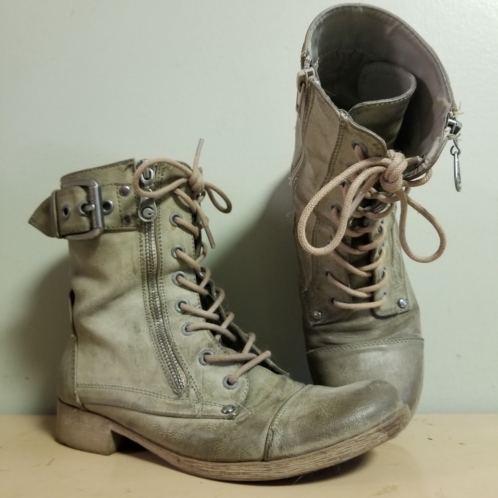 G by Guess Destroyed Combat Boots